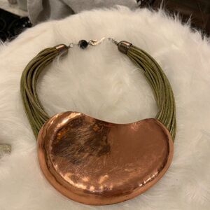 Vintage Fabrice Paris Copper Bean Choker Necklace